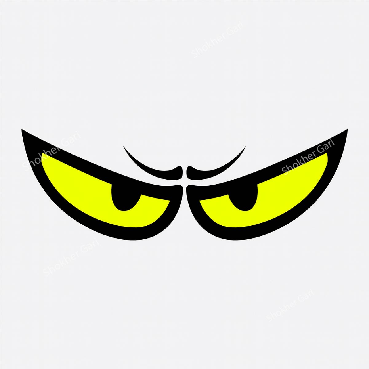 1Pcs Eyes Cartoon Car Stickers - Black-Yellow image