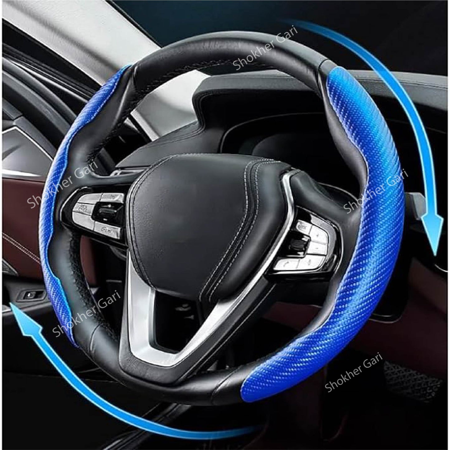 Carbon Fiber Car Half Steering Wheel Cover image 5