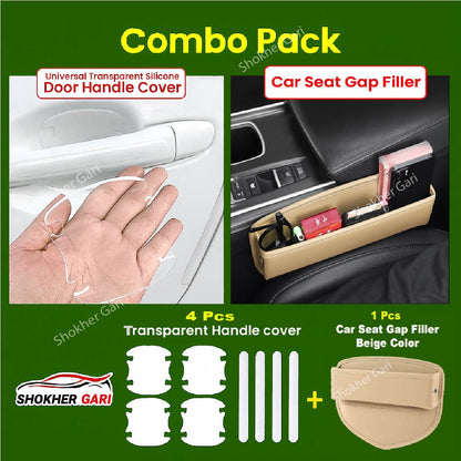 Combo -2 , Seat Gap filler 1pcs &amp; 4pcs transparent Handle cover image 3