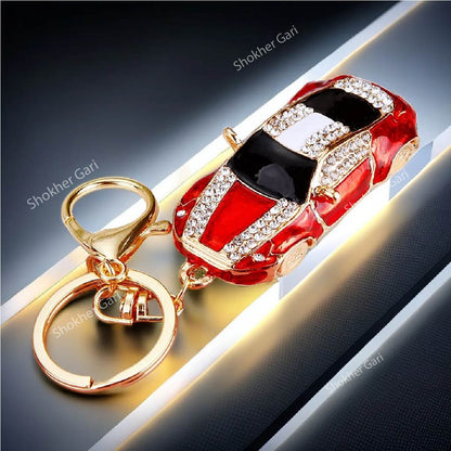 New Small Toy Stone Car High Quality Keyring Holder - Red image