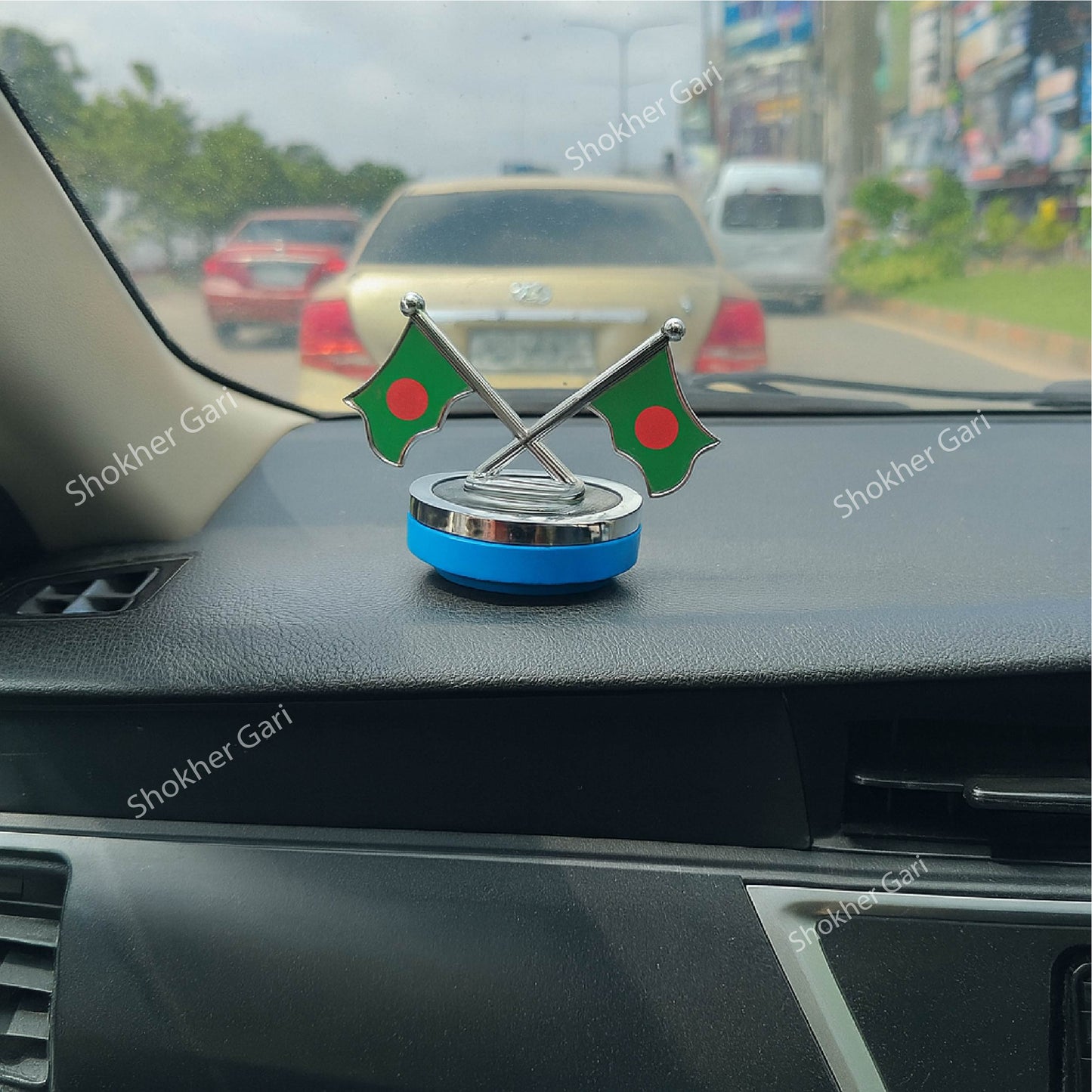 Bangladesh Car Flag Auto Rotating Solar air Freshener image 3