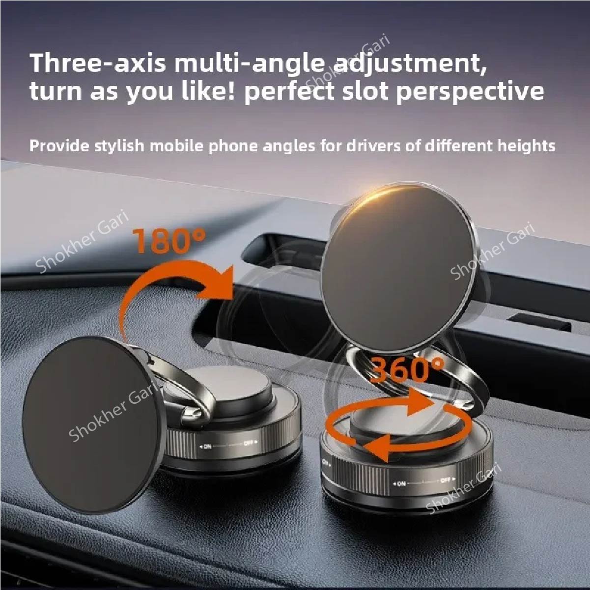 1Pcs Round Shape Magnetic Car Phone Holder Multi-functional image 3