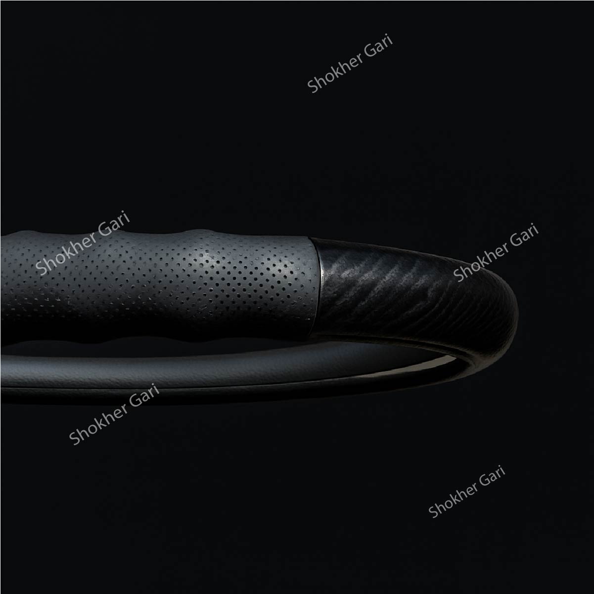 Car Grip Half Carbon Beat Steering Wheel Cover image 2