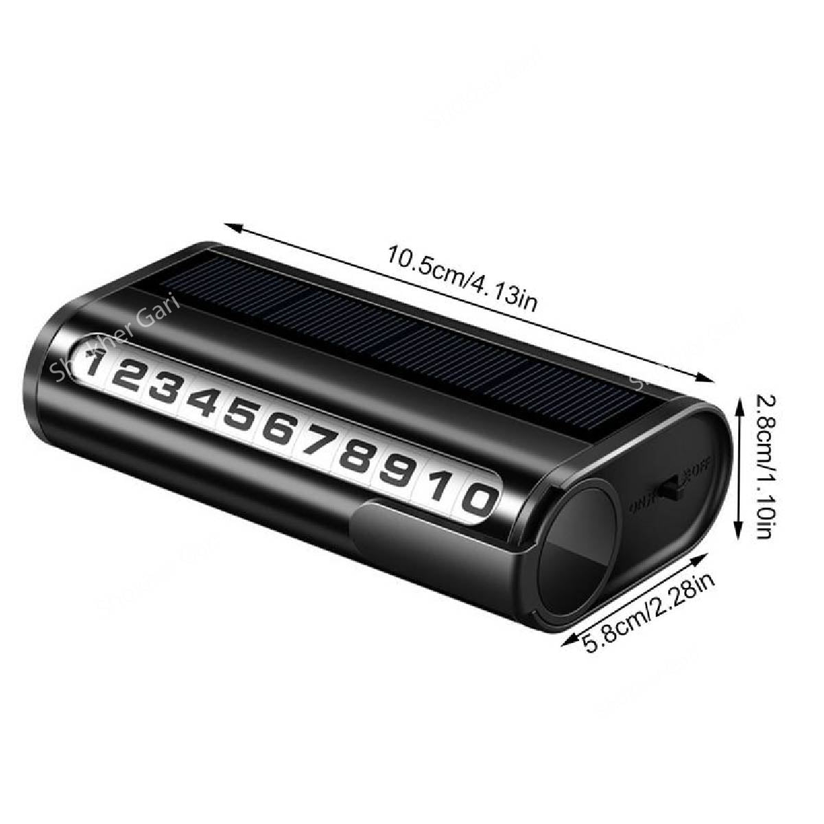 1pcs Solar Powered LED Mobile Temporary Number - Black image