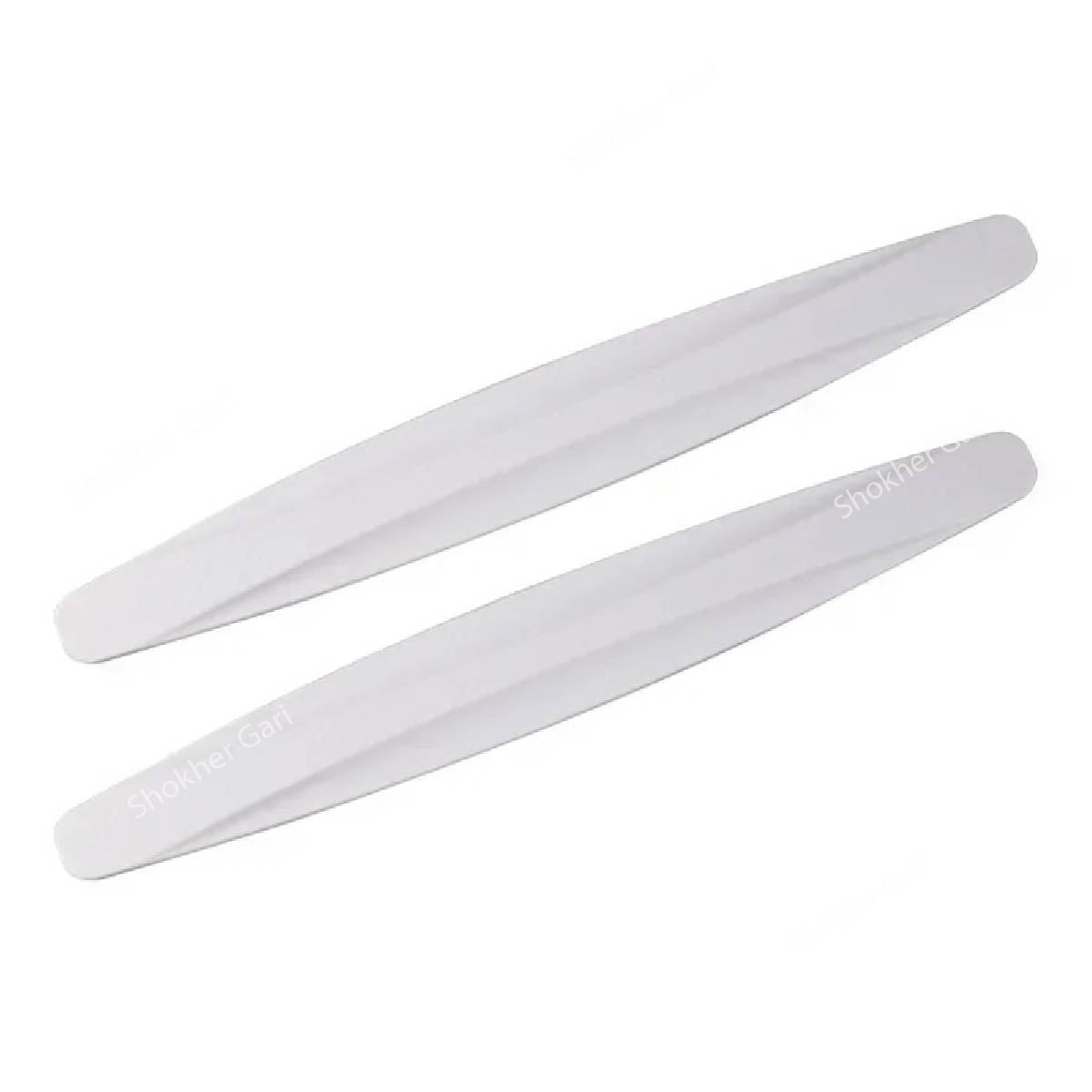 2PCS Car Bumper Universal Protection Strip Anti-scratch Sticker - White image