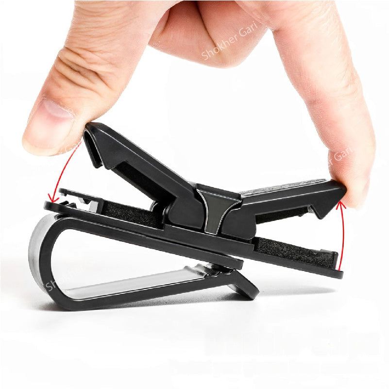 Carbon Fiber Pattern Car Sun Visor Sunglass Holder image 1