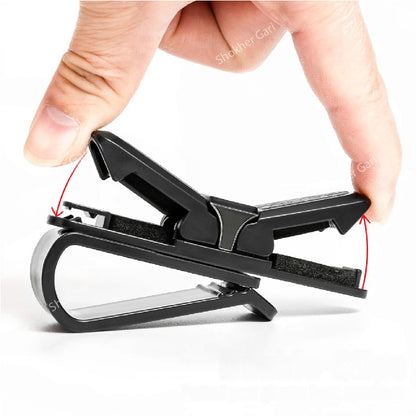 Carbon Fiber Pattern Car Sun Visor Sunglass Holder image 1