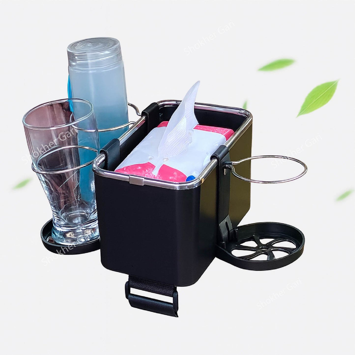 Car Armrest Storage Box Foldable Cup Holders image 1