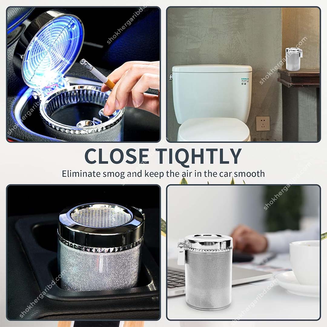 RGB Body Lighting Toyota Logo Car Ashtray with LED Light image 2