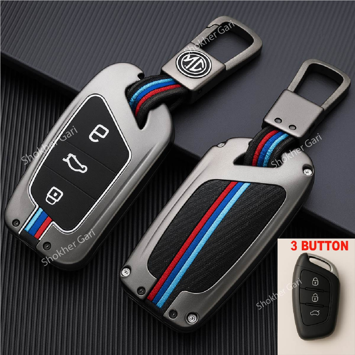 M/Y Zinc Alloy Key Cover Protection Metal Remote Cover For Toyota , Honda, Nissan, Mitsubishi,Hyundai, MG ,BMW Strong Key Cover - MG 3 image