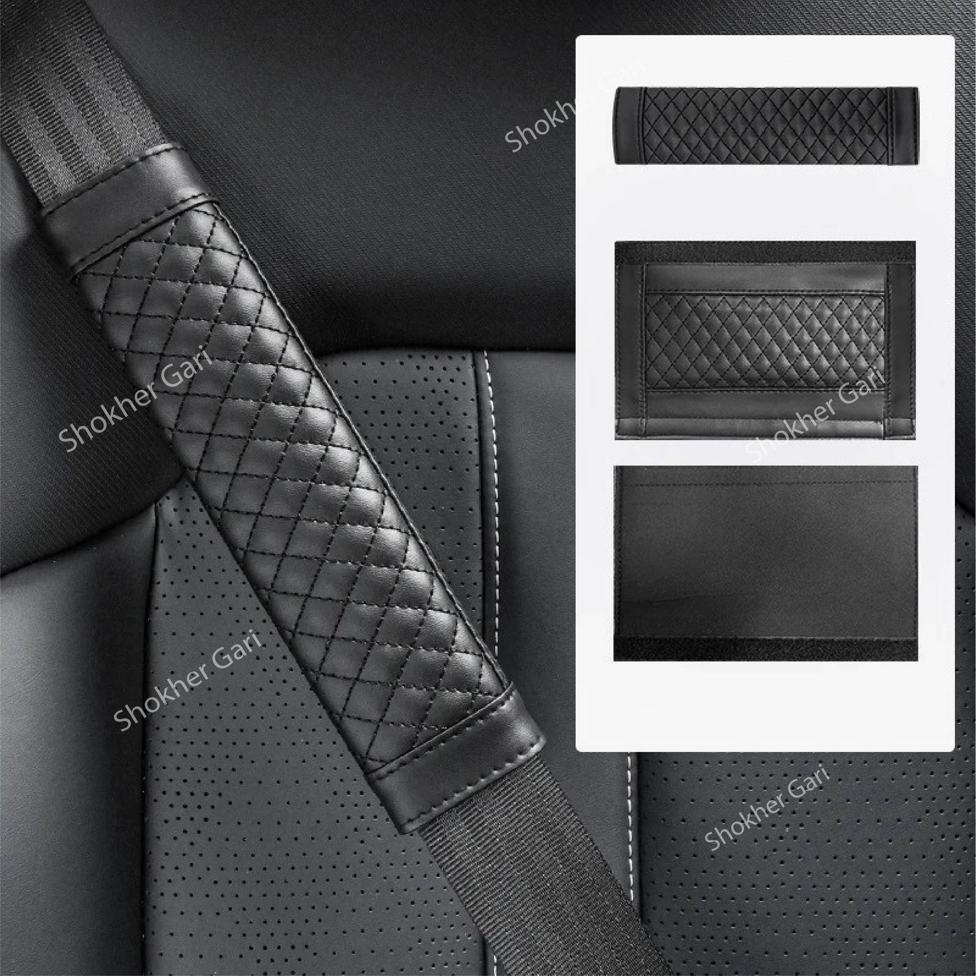 Soft Artificial Leather Car Seat Belt Shoulder Pad 2PCS