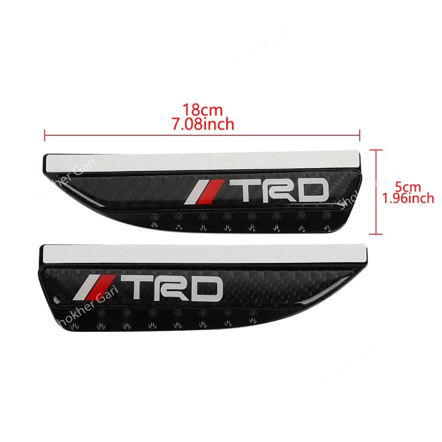 TRD Carbon Fiber Rear View Side Mirror Rain Guard 2 Pieces Set image 1