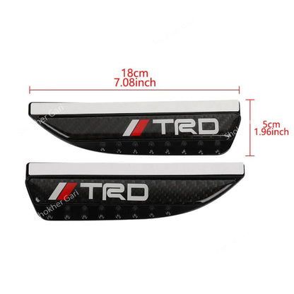 TRD Carbon Fiber Rear View Side Mirror Rain Guard 2 Pieces Set image 1