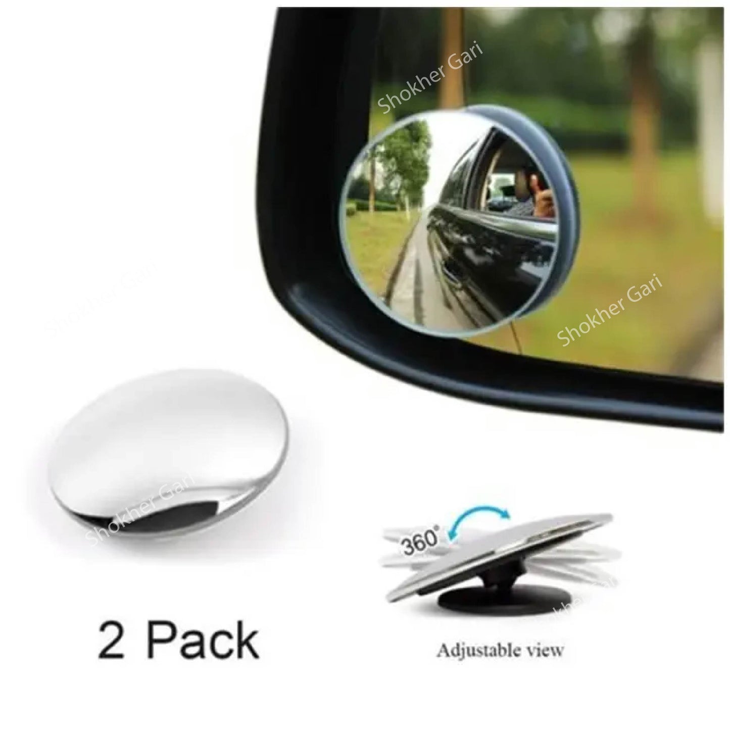 2 Pcs Frameless Round  Blind spot mirror image 2