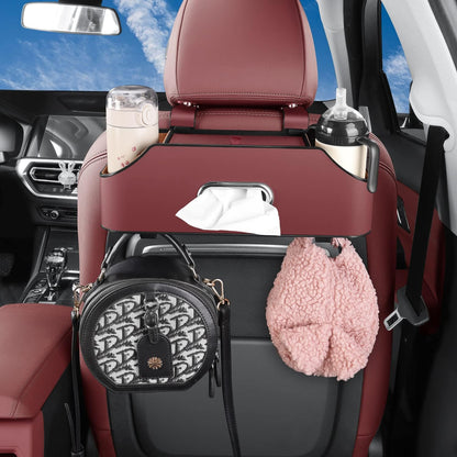 1pcs Car Functional Storage Seat Back Organizer - Maroon image