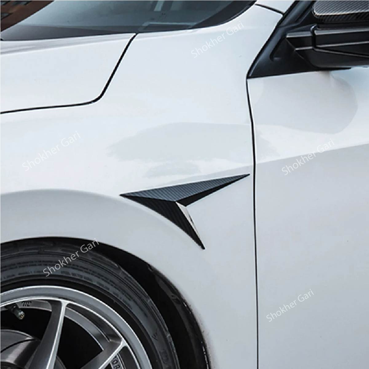2pcs Car Fender Side Arrow Flow Vent Decoration Sticker Trim Cover image 0