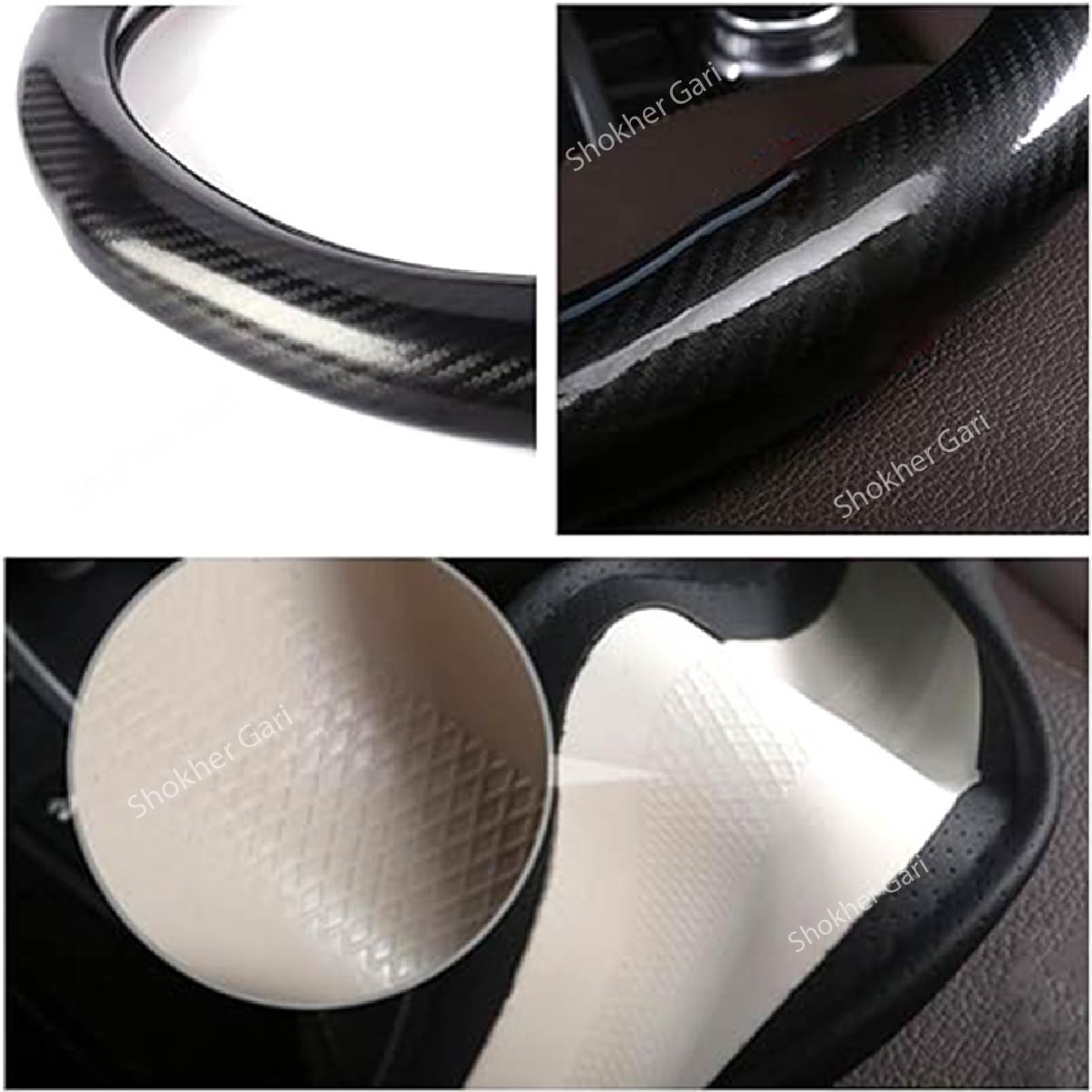 Full Glossy Carbon Car Steering Wheel Cover