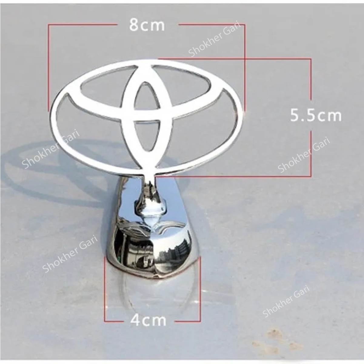 3D Metal Emblem For Car Bonnet- Car Hood stand Logo - Toyota image
