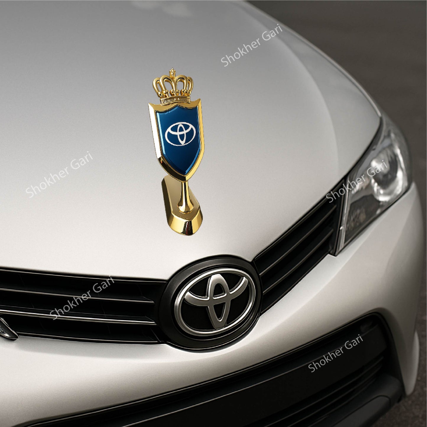 Toyota Metal 3D Crown Bonnet Logo image 0