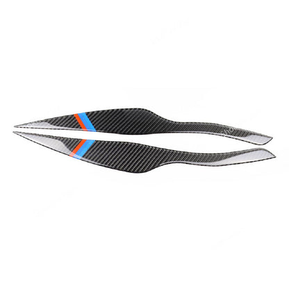 2pcs Carbon Fiber Car Headlights Eyebrows Stickers - Web image