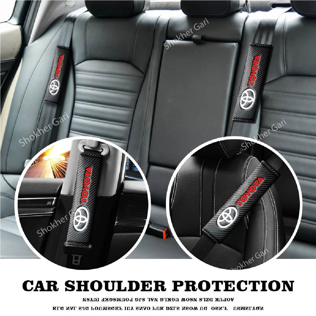 Car Seat Belt Cover for Shoulder Comfort  - 2pieces set - Toyota image