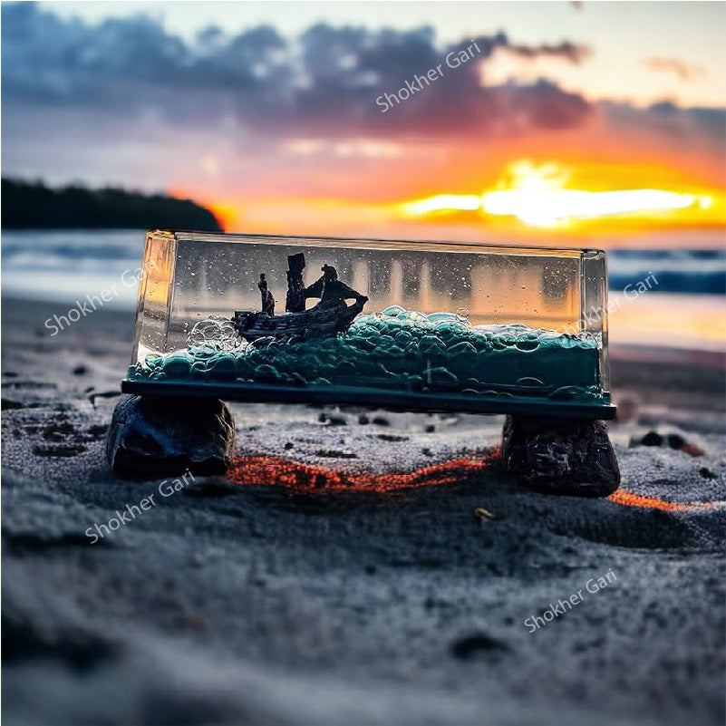 Green Wave Pirate Ship Car Dashboard showpiece image 2