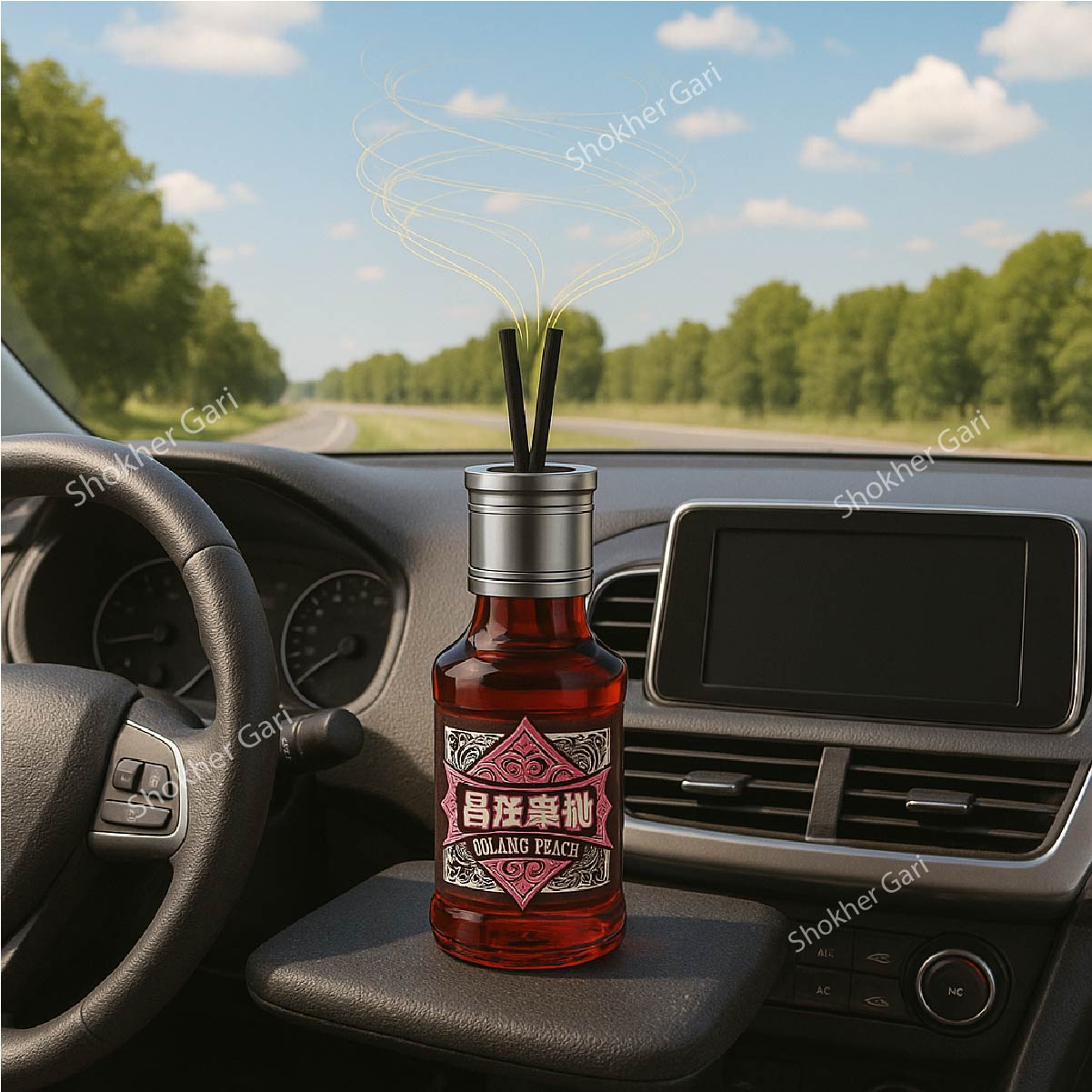 Tiktok Same Style Wine Bottle Car Perfume - Red image