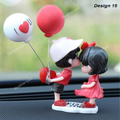 Car Dashboard Showpiece Cute Cartoon Couple Action Doll Balloon image 12