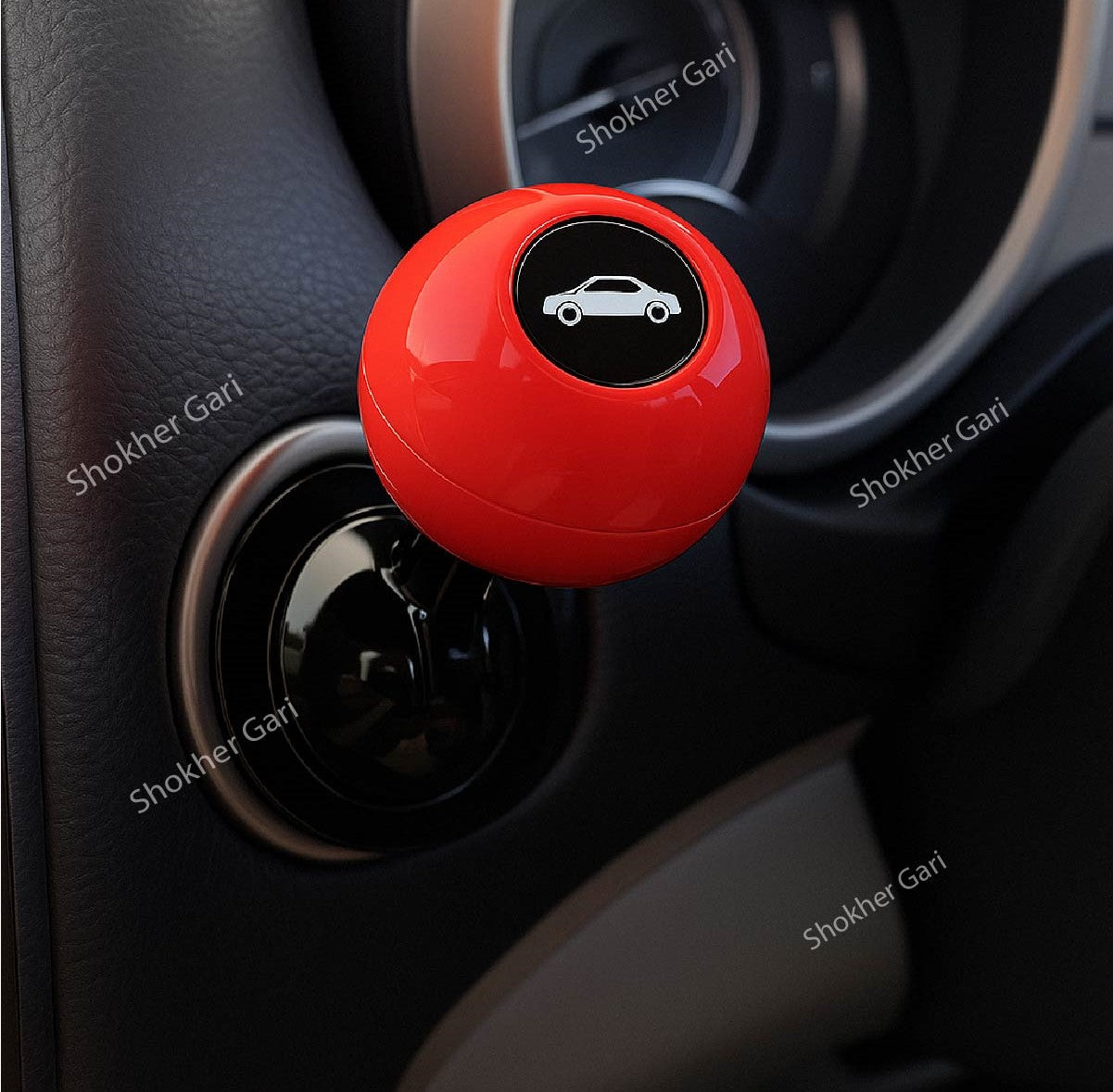 Car Logo Car Engine Start Stop Button Joystick  Pushbutton Cover - Red image
