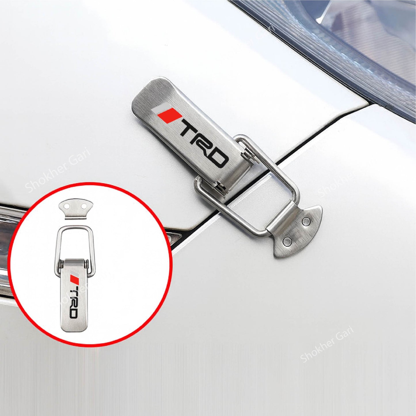 TRD Quick-Release Security Hook Clips-TRD Bumper Lock Kit for Unmatched Security- 2pieces set - Silver image