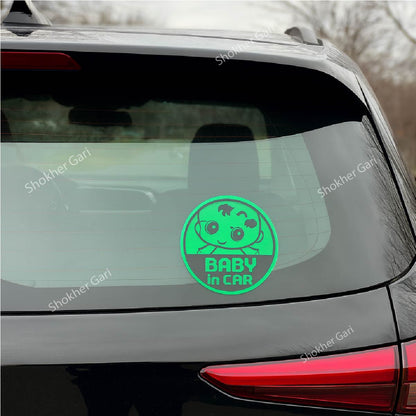 Car Reflective Car Sticker Baby in car Cartoon - 2 image
