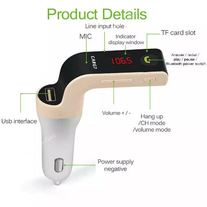 Wireless Bluetooth car FM transmitter- CARG7 F image 2