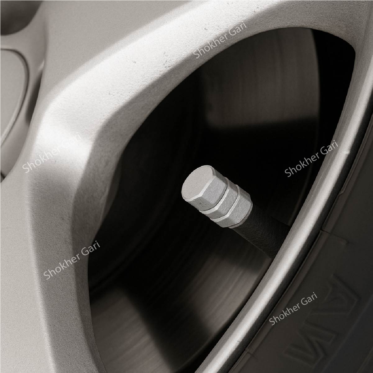 Aluminum Tire Valve Stem Cap Tire - Silver image