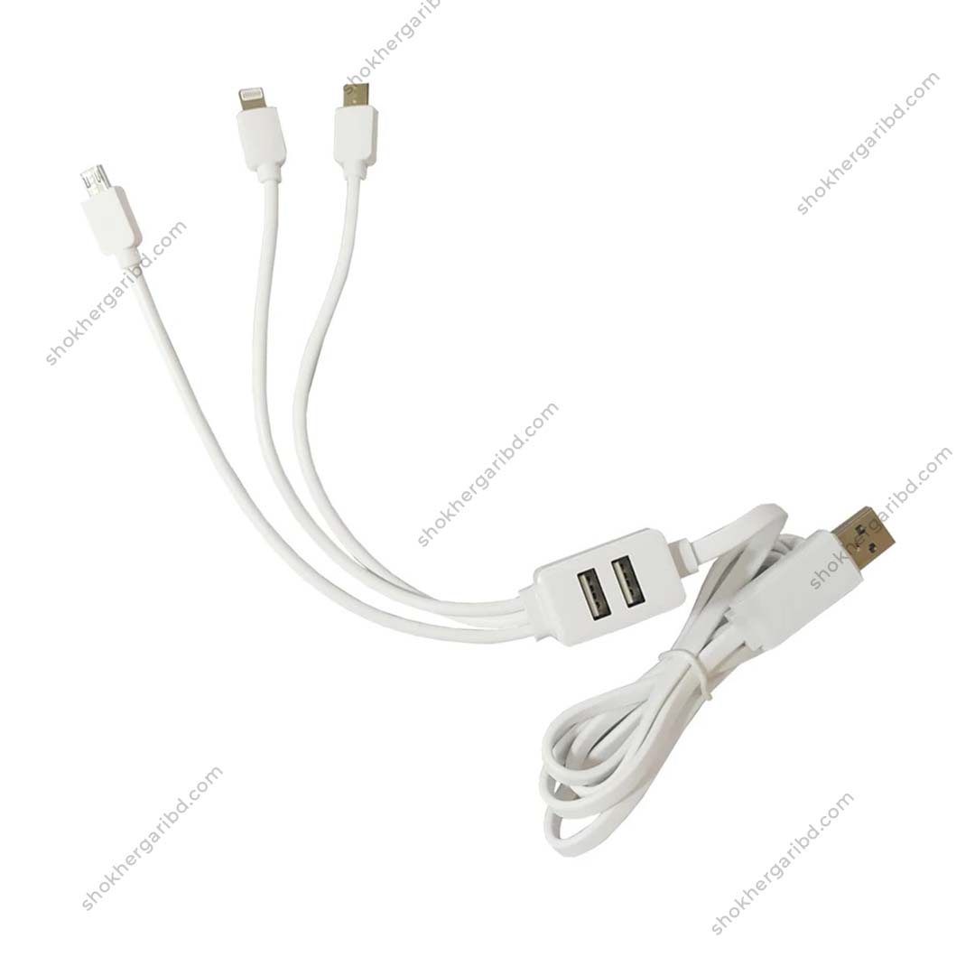 USB to Lightning/USB-C/microUSB conversion cable, model CA009A image 2