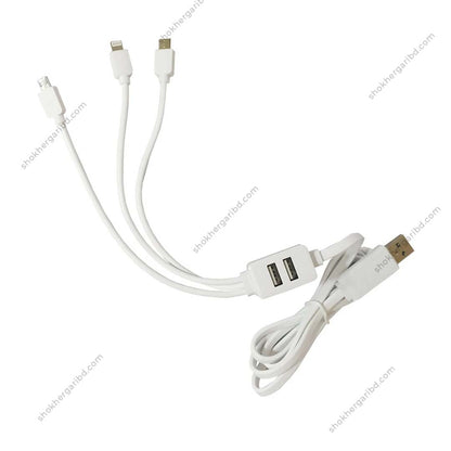 USB to Lightning/USB-C/microUSB conversion cable, model CA009A image 2