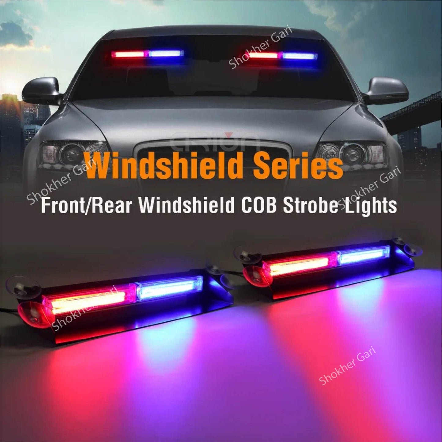 Front/Rear Windshield COB Strobe Lights - Emergency Strobe Dash Lights 12 Inches image 0