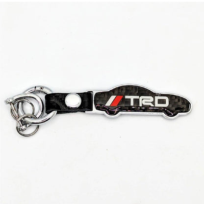Carbon Car Shape Metal Keyring