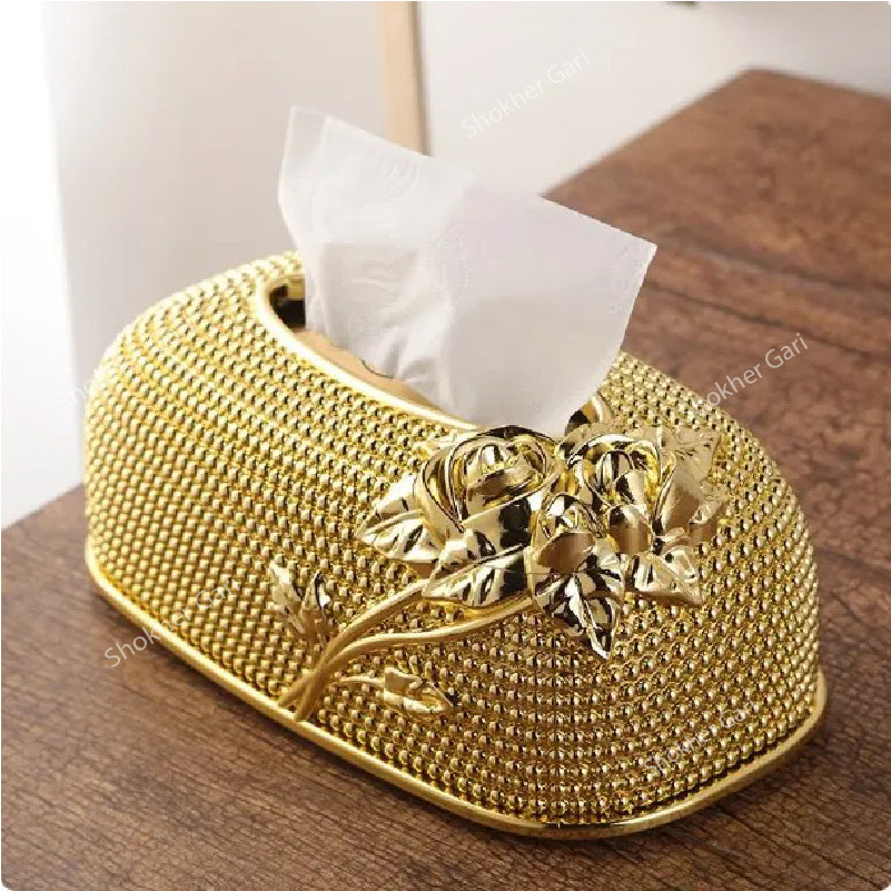 Royal Rose Luxury Tissue Box - Golden image