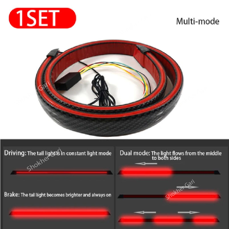 Universal Carbon Fiber Car Led Stream Light Spoiler image 3