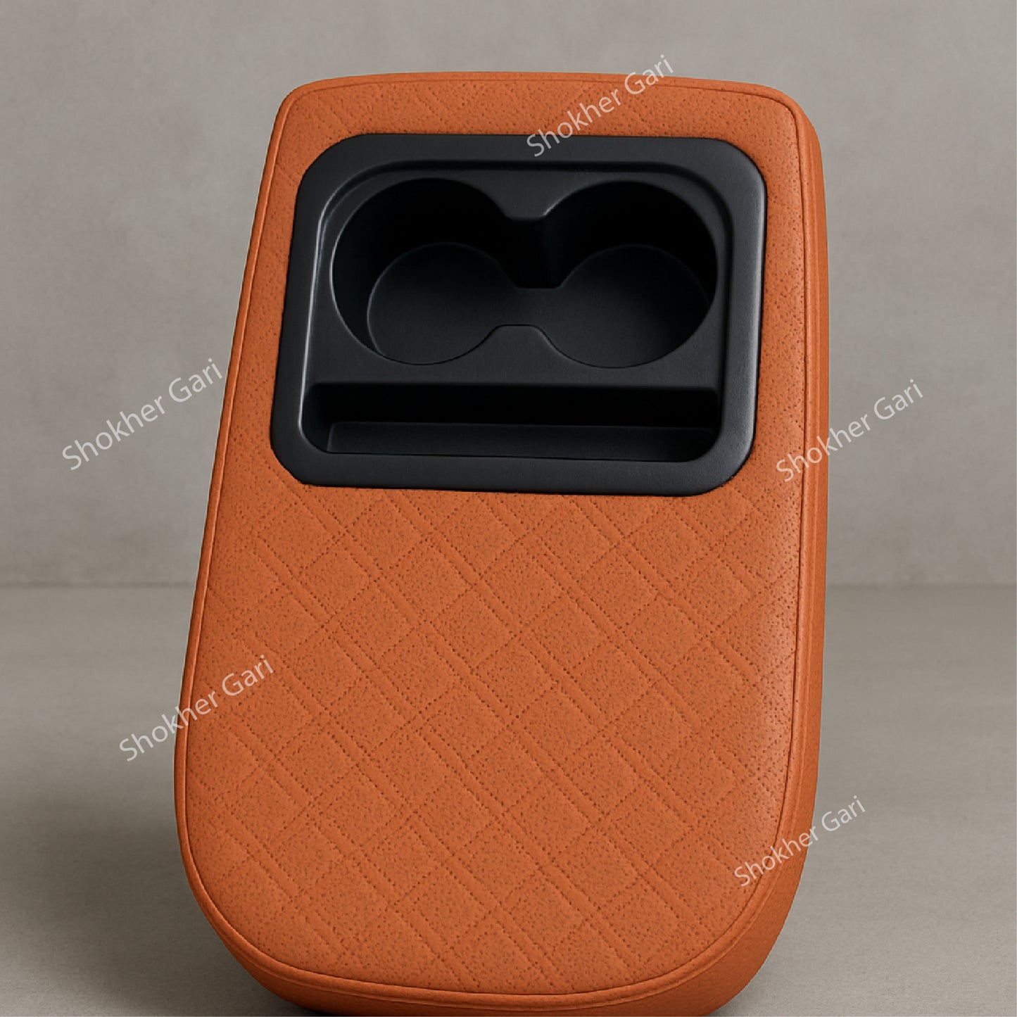 Armrest Cushion With 2 Cup Holder - Brown image