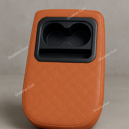 Armrest Cushion With 2 Cup Holder - Brown image