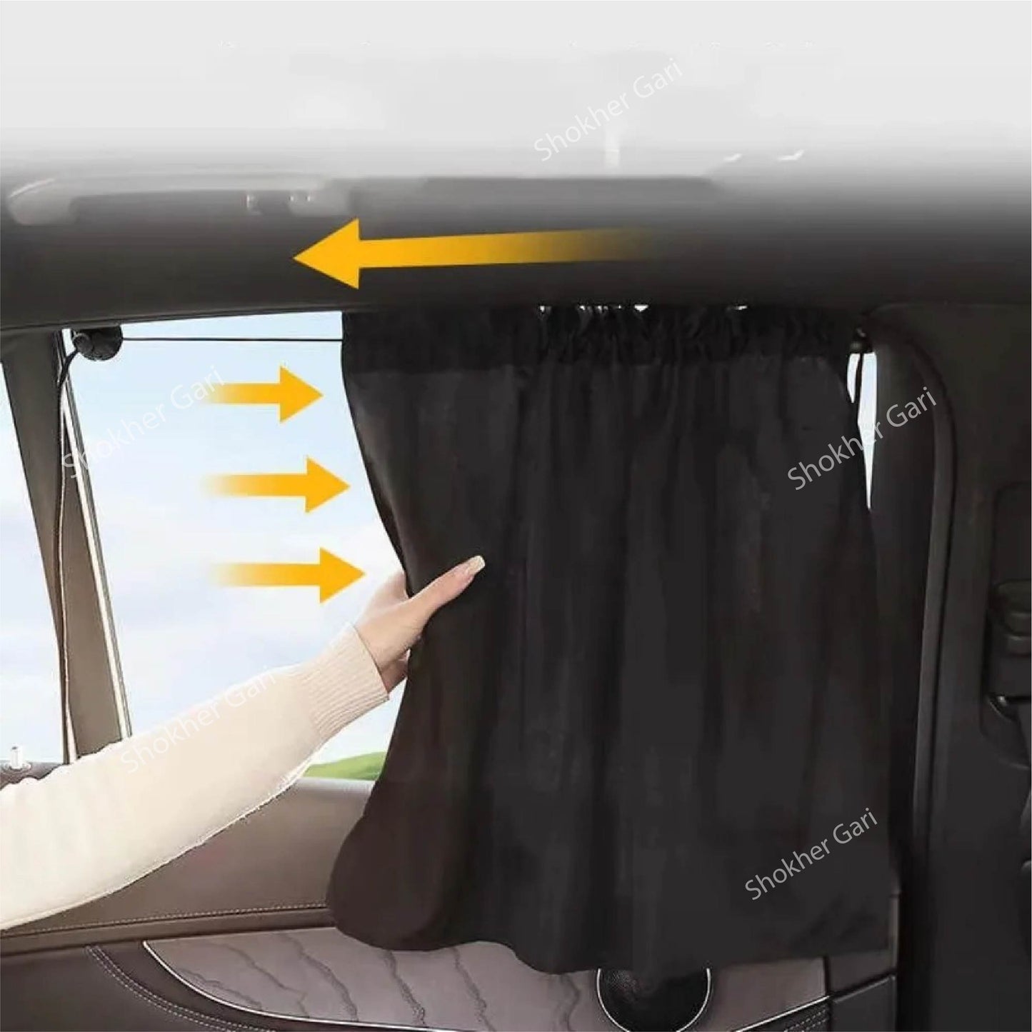 2Pcs Black Suction Cup Curtain Universal Side sun shade image 1