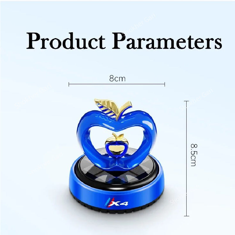 Car Air Freshener Solar Rotating Apple - 3 Colours ( Red, Blue, Golden) image 1