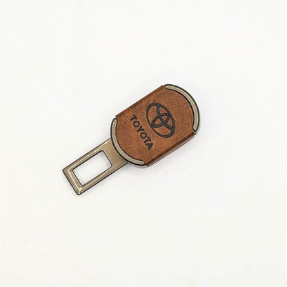 1pcs Brown PU Leather 2 IN 1 Seat Belt Clip image 8