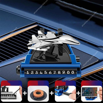 4 in 1 Airplane Shape, Car Air Freshener,  Phone Holder , Parking License Plate Safety image 1