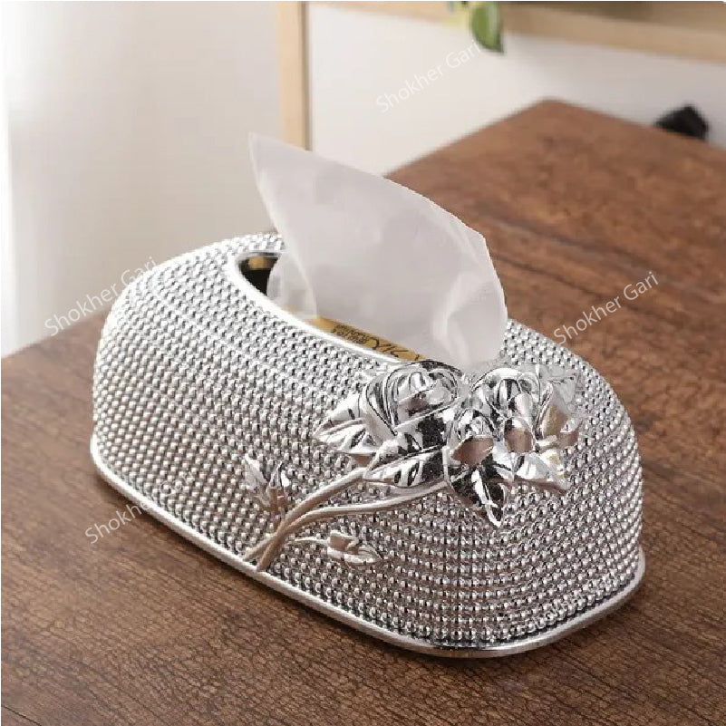 Royal Rose Luxury Tissue Box - Silver image