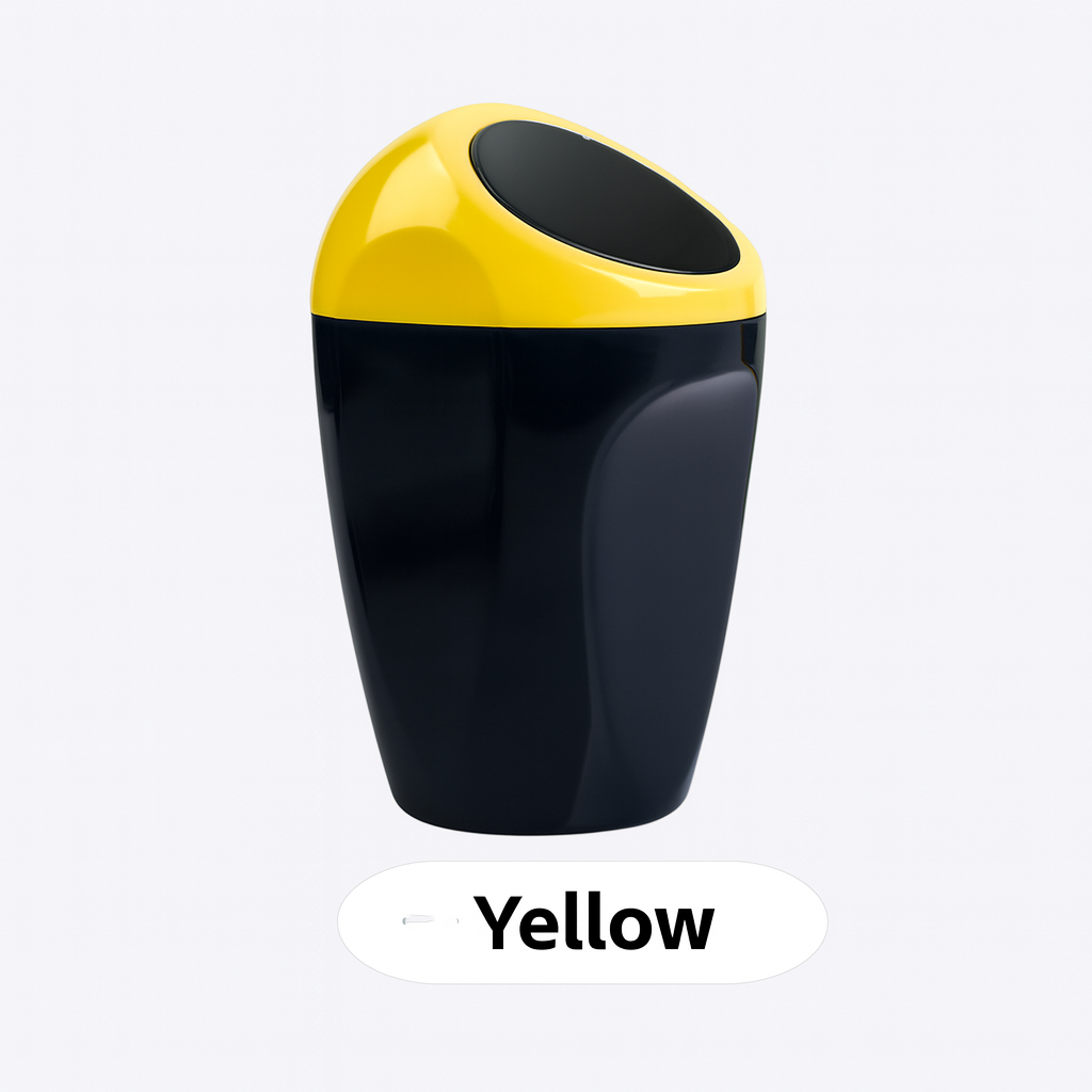 Car trash can - 3R Mini car garbage can- Automotive garbage bin- - Yellow image
