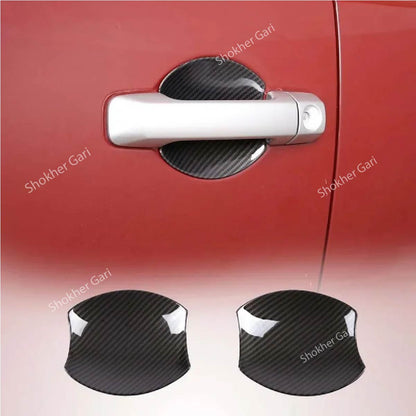 M/Y/P Car Door Handle Bowl Carbon Fiber Cover Trim 4pcs set image 3