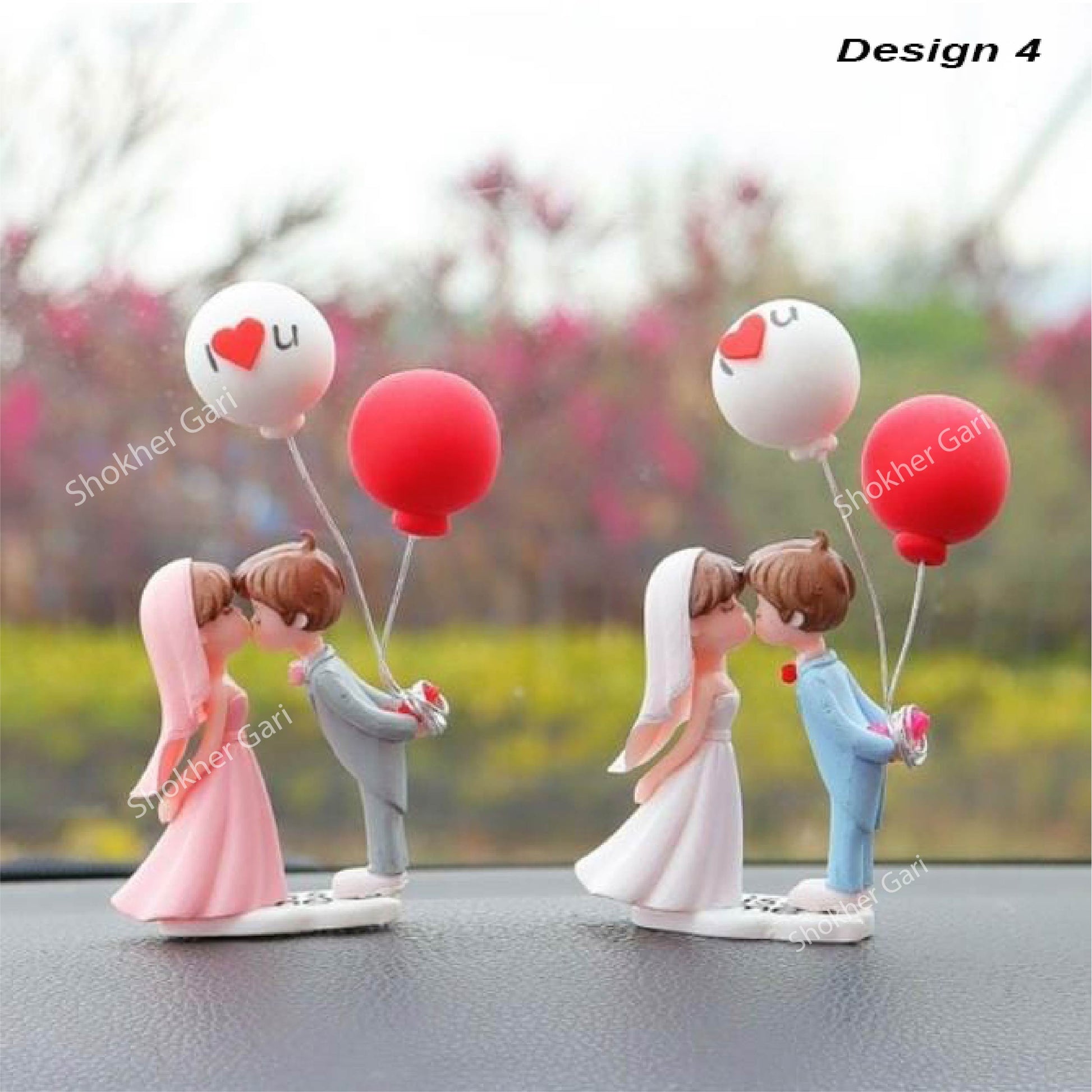 Car Dashboard Showpiece Cute Cartoon Couple Action Doll Balloon