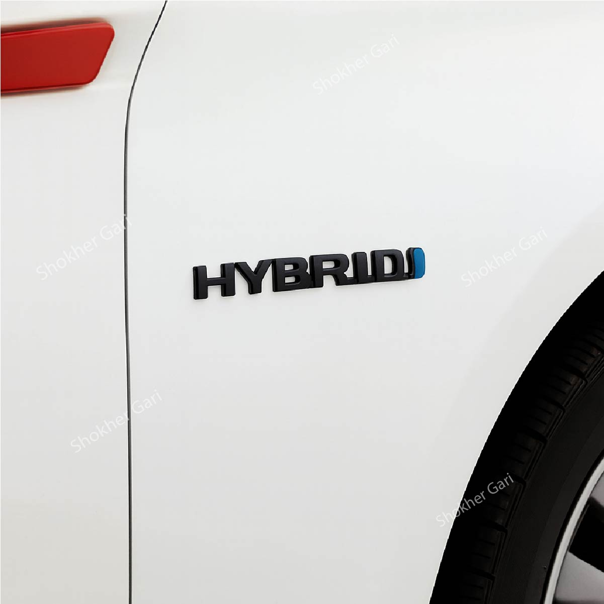 Chrome hybrid symbol - Hybrid vehicle logo - 3 Colors Aesthetic Chrome emblem badge image 4